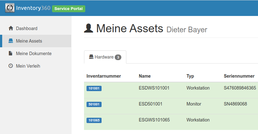 Übersicht der eigenen Hardware-Assets