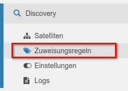 Einstellungsbereich für Zuweisungsregeln