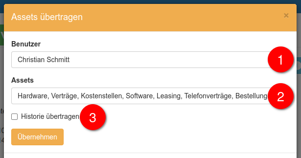 Auswahl des Ziels & Einstellungen