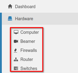 Auswahl der Hardware-Kategorie