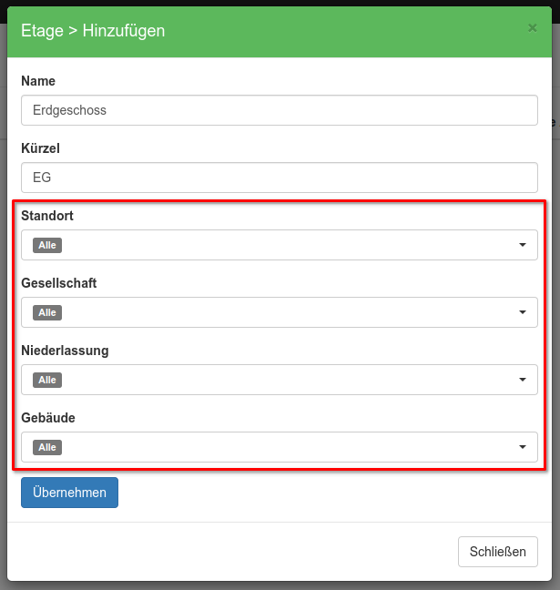 Anlage eines universellen Geschosses