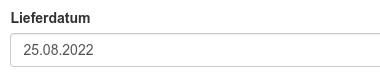 Angabe des Lieferdatums