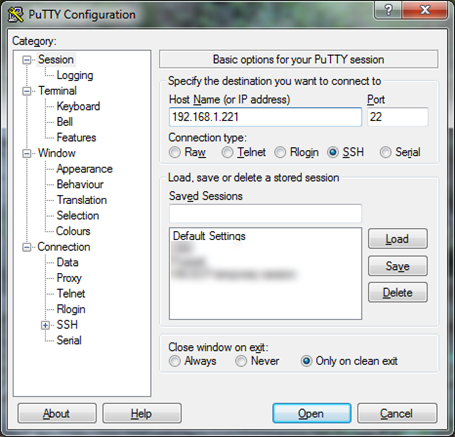SSH Verbindung über PuTTY