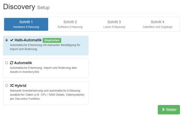 Schritt 1 - Discovery Setup