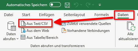 Schritt 1 - Import in Excel