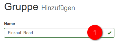 Anlegen einer Gruppe - Name