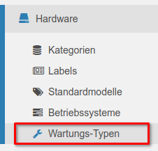 Verwaltung von Wartungs-Typen