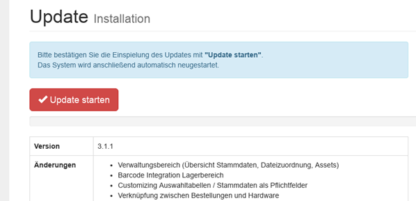 Update herunterladen & starten