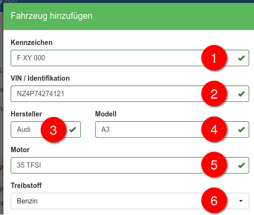 Grundlegende Fahrzeugdaten