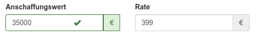 Anschaffungswert und Rate