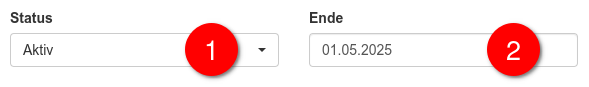 Status und Ablaufdatum