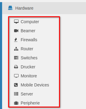 Übersicht Hardware Kategorien