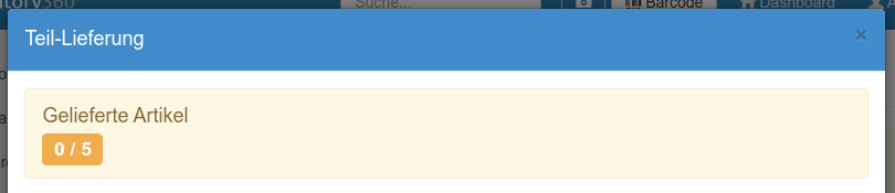 Anzahl der gelieferten Artikel