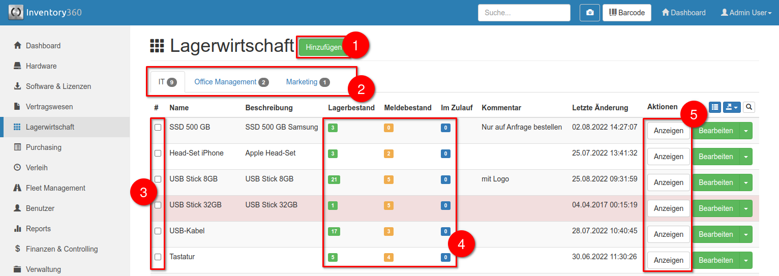 Aufbau - Lagerwirtschaft