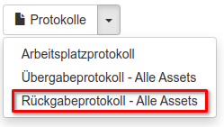 Rückgabeprotokoll für alle Assets