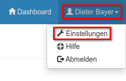 Benutzereinstellungen öffnen