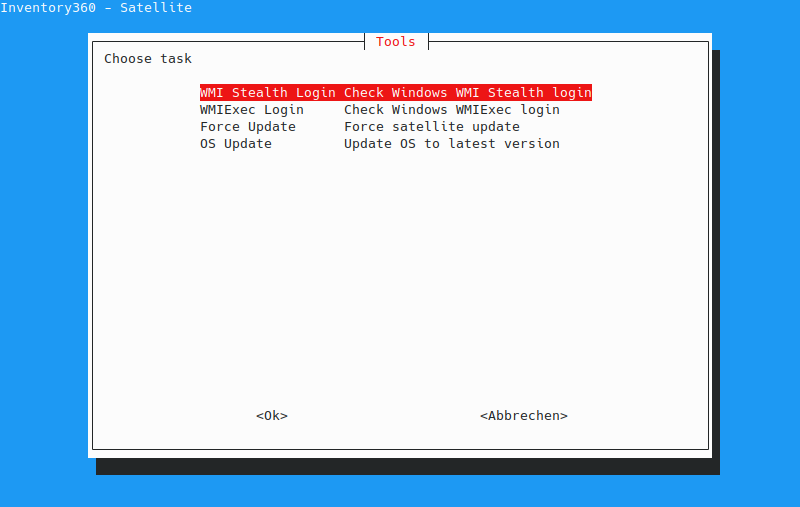 Satellit Konsole - WMI Stealth Login