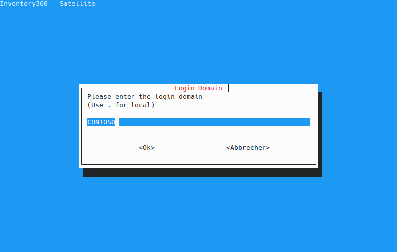 Satellit Konsole - Login Domain