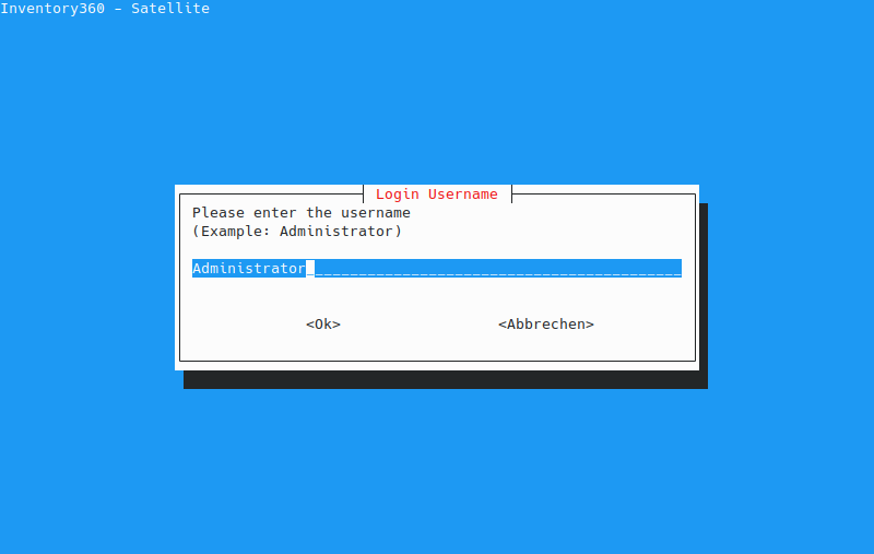 Satellit Konsole - Benutzername
