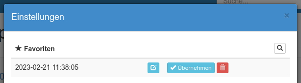 Neuer Favorit angelegt