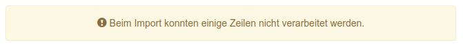 Fehler beim Datenimport