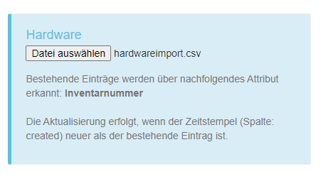 CSV-Datei hinterlegt