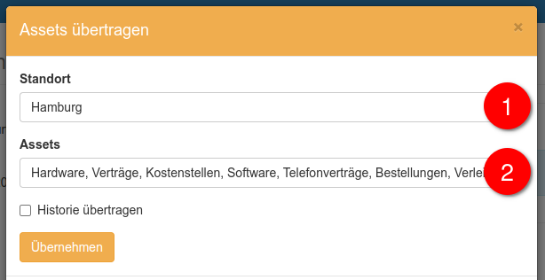 Ziel und Asset-Kategorien auswählen