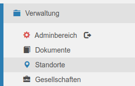 Wechsel in den gewünschten Stammdaten-Bereich