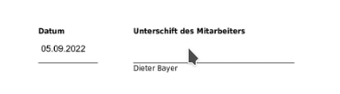 Unterschrift platzieren