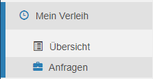 Navigation - Verleih-Anfragen