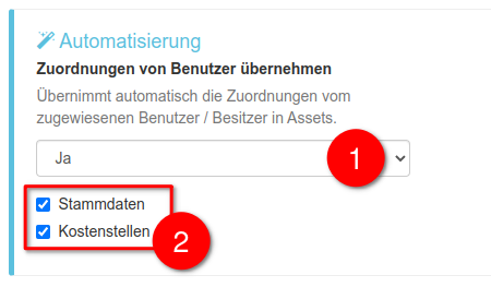Einstellungsoptionen - Automatisierung