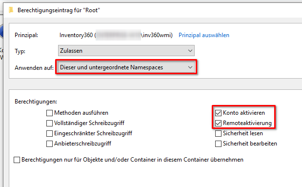 Setzen der WMI Berechtigungen