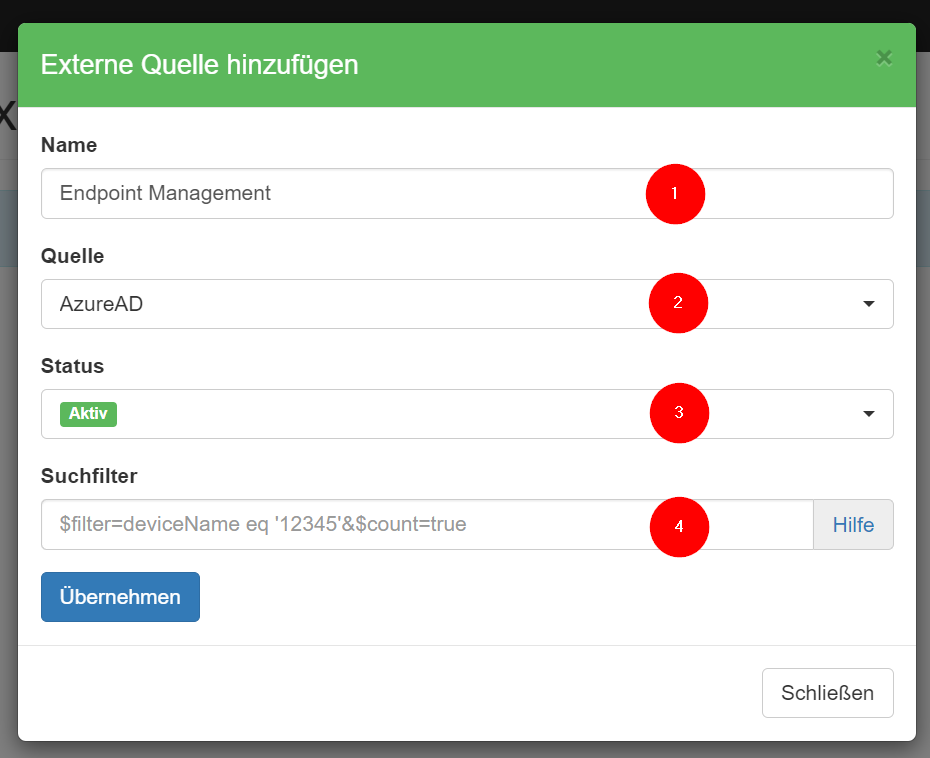 Microsoft 365 Tenant als Discovery Quelle hinzufügen