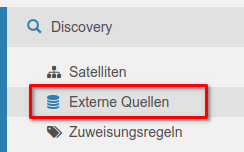Verwaltung der externen Discovery Quellen