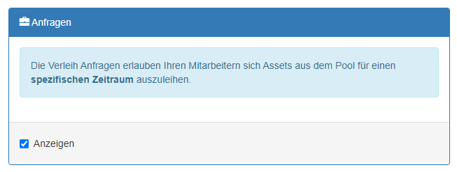 Aktivierte Verleih-Anfragen
