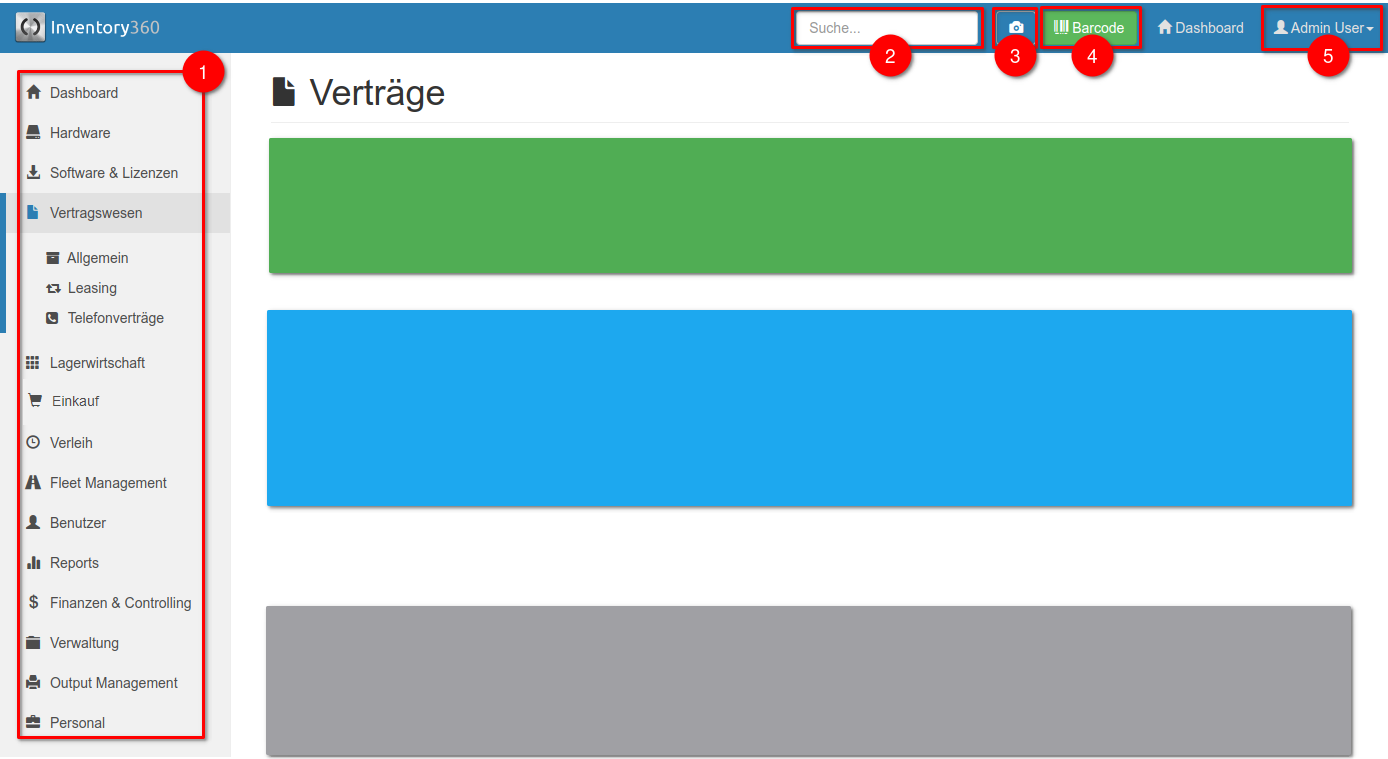 Aufbau der Oberfläche
