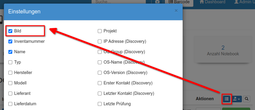 Bilder in der Hardware-Liste einblenden