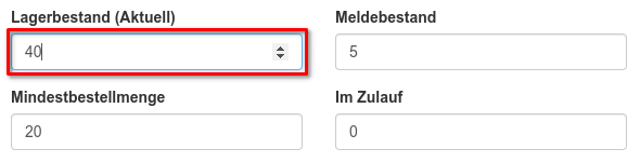 Überschreiben des aktuellen Lagerbestandes