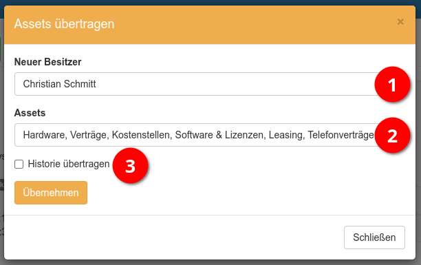Auswahl des Ziels & Einstellungen