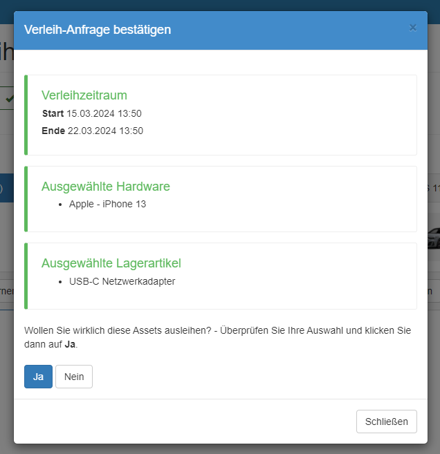 Aktiver Übernahme Button