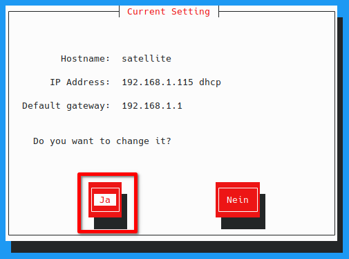 Änderung der Netzwerkkonfiguration