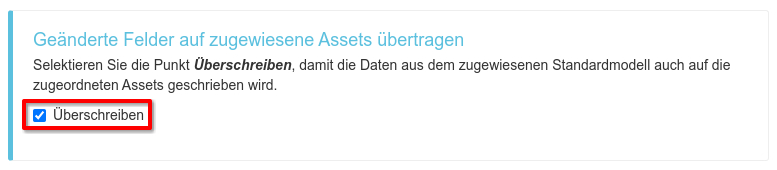 Überschreiben von Attributen aus dem Standardmodell