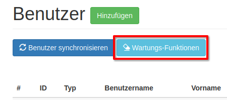 Aufruf der Wartungs-Funktionen