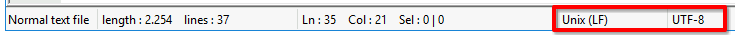 Kontrolle des Dateiformats in Notepad++
