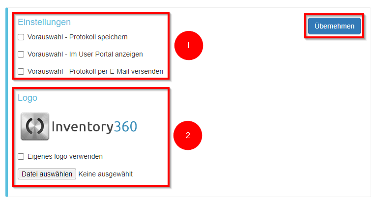 Globale Einstellungen für Protokolle