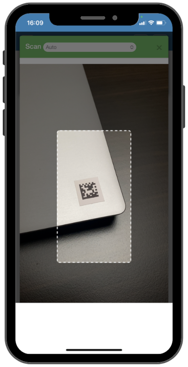 Scan eines Data Matrix Codes per Kamera