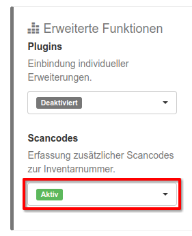 Aktivierung von Scancodes