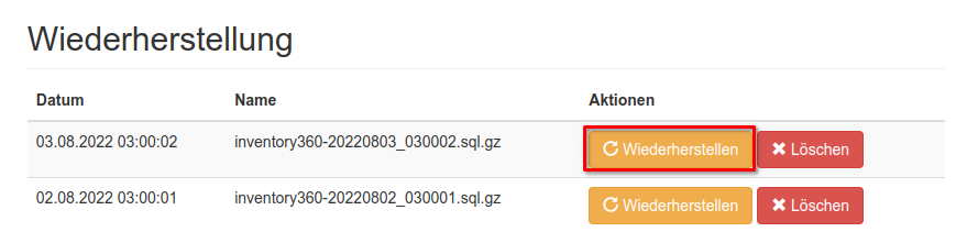 Backup wiederherstellen