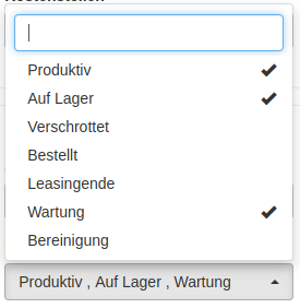 Filter der Hardware-Listen nach Status