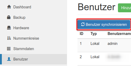 Manuelle Synchronisation von Benutzern